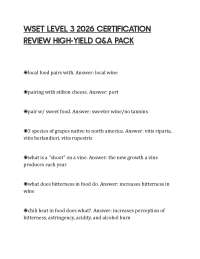 WSET LEVEL 3 2026 CERTIFICATION REVIEW HIGH-YIELD Q&A PACK