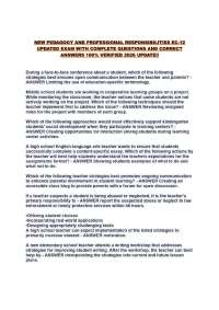 NEW PEDAGOGY AND PROFESSIONAL RESPONSIBILITIES EC-12 UPDATED EXAM WITH COMPLETE QUESTIONS