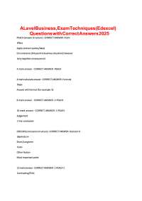 This study guide focuses on exam techniques for A-Level Business (Edexcel) and includes pr