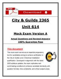 City & Guilds 2365 Unit 614 Mock Exam (2026 / 2027) | Electrical | C&G (PDF)
