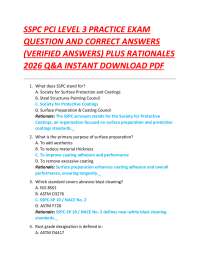 SSPC PCI LEVEL 3 PRACTICE EXAM QUESTION AND CORRECT ANSWERS (VERIFIED ANSWERS)