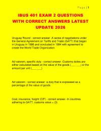 IBUS 401 EXAM 2 QUESTIONS WITH CORRECT ANSWERS LATEST UPDATE 2026