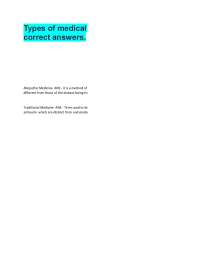 Types of medical practice exam questions with accurate right answers .