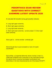 PEDORTHICS EXAM REVIEW QUESTIONS WITH CORRECT ANSWERS LATEST UPDATE 2026