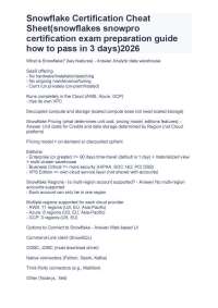 Snowflake Certification Cheat Sheet(snowflakes snowpro certification exam preparation guid