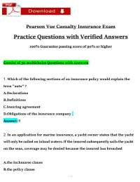 Pearson VUE Casualty Insurance Exam (2026 / 2027) | Insurance | Pearson VUE (PDF)