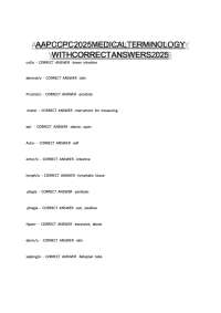 AAPC CPC 2025 Medical Terminology Questions with Correct Answers 2026 | Complete Exam Revi