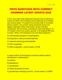 PRITE QUESTIONS WITH CORRECT ANSWERS LATEST UPDATE 2026