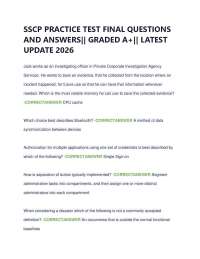 SSCP PRACTICE TEST FINAL QUESTIONS AND ANSWERS|| GRADED A+|| LATEST UPDATE 2026