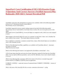 SnowPro Core Certification (COF-C03) Practice Exam 6 Questions And Correct Answers (Verif