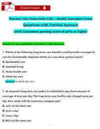 Pearson VUE Texas Life + Health Exam (2026 / 2027) | Insurance | PDF