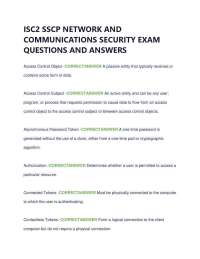ISC2 SSCP NETWORK AND COMMUNICATIONS SECURITY EXAM QUESTIONS AND ANSWERS