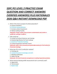SSPC PCI LEVEL 2 PRACTICE EXAM QUESTION AND CORRECT ANSWERS (VERIFIED ANSWERS)