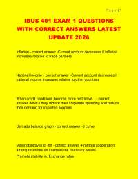 IBUS 401 EXAM 1 QUESTIONS WITH CORRECT ANSWERS LATEST UPDATE 2026