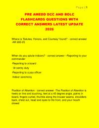 PRE AMEDD DCC AND BOLC FLASHCARDS QUESTIONS WITH CORRECT ANSWERS LATEST UPDATE 2026