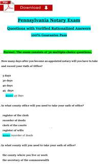 Pennsylvania Notary Exam (2026 / 2027) | Notary Public Law | PA (PDF)