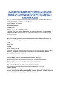 AAPC CPC Exam Prep – Compliance and Regulatory Questions with Correct Answers 2026 | Compl