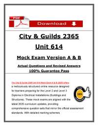 City & Guilds 2365 Unit 614 Mock Exam A & B (2026 / 2027) | Electrical | C&G (PDF)