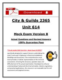 City & Guilds 2365 Unit 614 Mock Exam B (2026 / 2027) | Electrical | C&G (PDF)