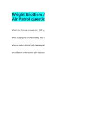 Wright Brothers Achievement Test Air Patrol questions & answers .