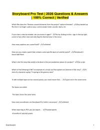 Storyboard Pro Test Verified 100% Correct Answers | Latest 2026/2027