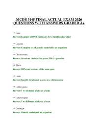 MCDB 3145 FINAL ACTUAL EXAM 2026 QUESTIONS WITH ANSWERS GRADED A+