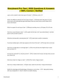 Storyboard Pro Test Verified 100% Correct Answers | Latest 2026/2027