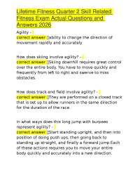 Lifetime Fitness Quarter 2 Skill Related Fitness Exam Actual Questions and Answers 2026