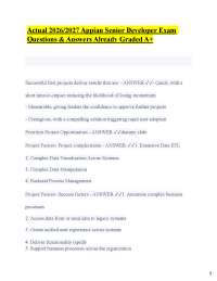 Actual 2026/2027 Appian Senior Developer Exam Questions & Answers Already Graded A+ Succe