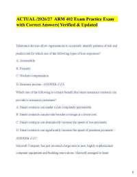 ACTUAL /2026/27 ARM 402 Exam Practice Exam with Correct Answers| Verified & Updated Telem