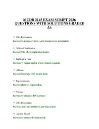 MCDB 3145 EXAM SCRIPT 2026 QUESTIONS WITH SOLUTIONS GRADED A+
