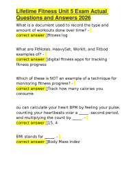 Lifetime Fitness Unit 5 Exam Actual Questions and Answers 2026