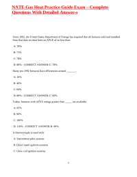 NATE Gas Heat Practice Guide Exam – Complete Questions With Detailed Answer-s