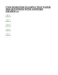 CNM SEMESTER EXAMPLE TEST PAPER 2026 QUESTIONS WITH ANSWERS GRADED A+
