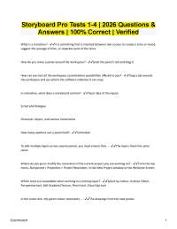 Storyboard Pro Tests 1-4 Verified 100% Correct Answers | Latest 2026/2027