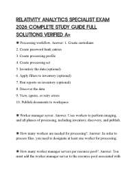 RELATIVITY ANALYTICS SPECIALIST EXAM 2026 COMPLETE STUDY GUIDE FULL SOLUTIONS VERIFIED A+