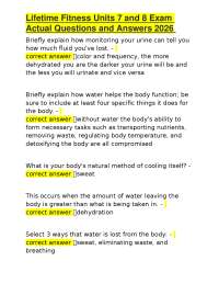 Lifetime Fitness Units 7 and 8 Exam Actual Questions and Answers 2026