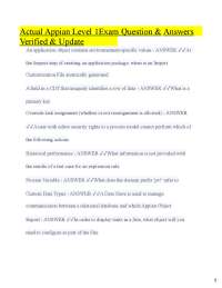 Actual Appian Level 1Exam Question & Answers Verified & Update An application object cont