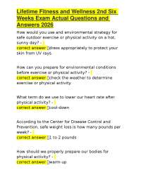 Lifetime Fitness and Wellness 2nd Six Weeks Exam Actual Questions and Answers 2026