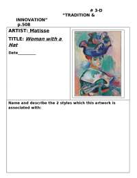 woman with a hat matise