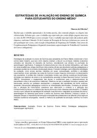 ESTRATÉGIAS DE AVALIAÇÃO NO ENSINO DE QUÍMICA PARA ESTUDANTES DO ENSINO MÉDIO