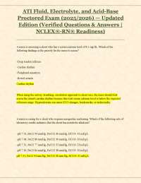 ATI Fluid, Electrolyte, and Acid-Base Proctored Exam (2025/2026) — Updated Edition
