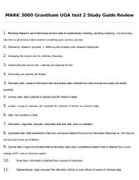 MARK 3000 Grantham UGA test 2 Study Guide Review