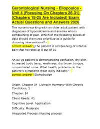 Gerontological Nursing - Eliopoulos - Unit 4 (Focusing On Chapters 26-31) (Chapters 18-25