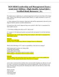 NGN HESI Leadership and Management Exam | 2026/2027 Edition | High-Quality Actual Q&A |
