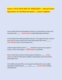 Exam 2 ECO 4223-003 FA 2026/2027 – Actual Exam Questions & Verified Answers | Latest Updat