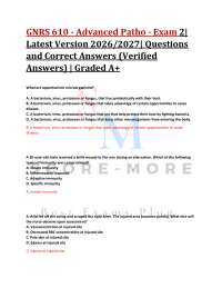 GNRS 610 - Advanced Patho - Exam 2| Latest Version 2026/2027| Questions and Correct Answ