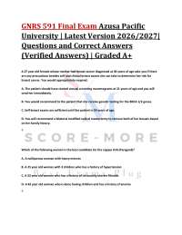 GNRS 591 Final Exam Azusa Pacific University | Latest Version 2026/2027| Questions and C