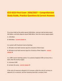 ECO 4223 Final Exam 2026/2027 – Comprehensive Study Guide, Practice Questions & Correct