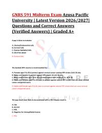 GNRS 591 Midterm Exam Azusa Pacific University | Latest Version 2026/2027| Questions and